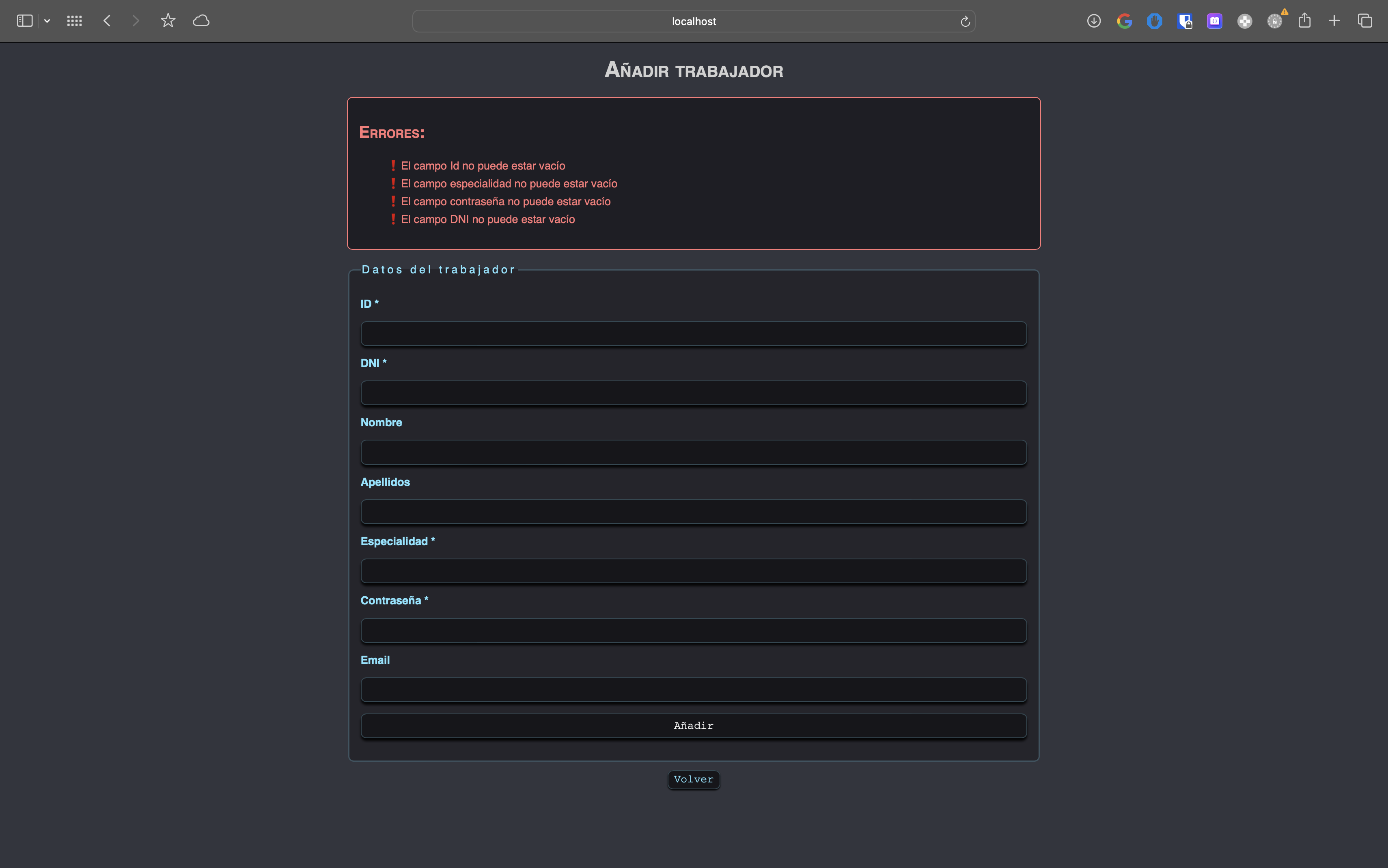 Add error screenshot